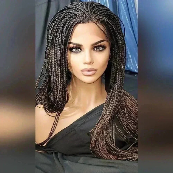 Braided wigs , handmade, long wig , ombre wig, box braids with cornro… - Picture 6 of 15